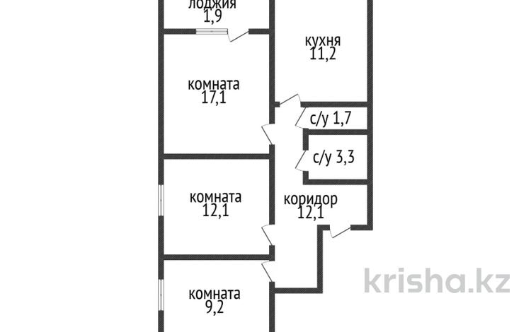 3-комнатная квартира · 68.6 м² · 5/9 этаж, Береке 64 за 36 млн ₸ в Костанае — фото 18
