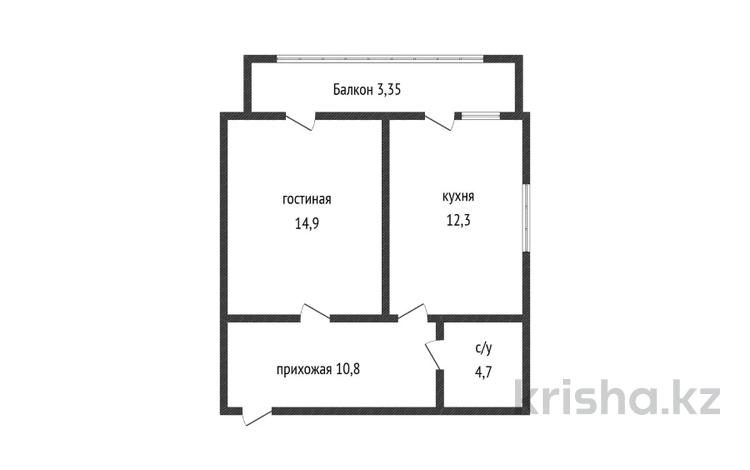 1-комнатная квартира · 45.5 м² · 4/9 этаж, Каирбекова за 21.4 млн ₸ в Костанае — фото 2