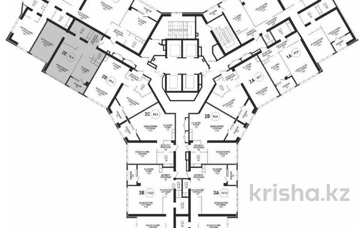 2-комнатная квартира · 76.5 м² · 22/33 этаж, Аль-Фараби 5г за 72.5 млн 〒 в Алматы, Бостандыкский р-н — фото 2