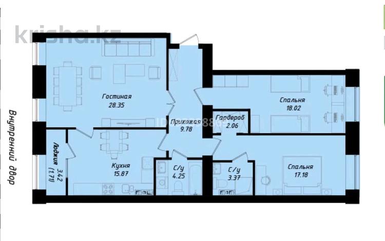 3-комнатная квартира, 100 м², 6/12 этаж, Бухар жырау, 29​ за 49 млн 〒 в Астане — фото 2
