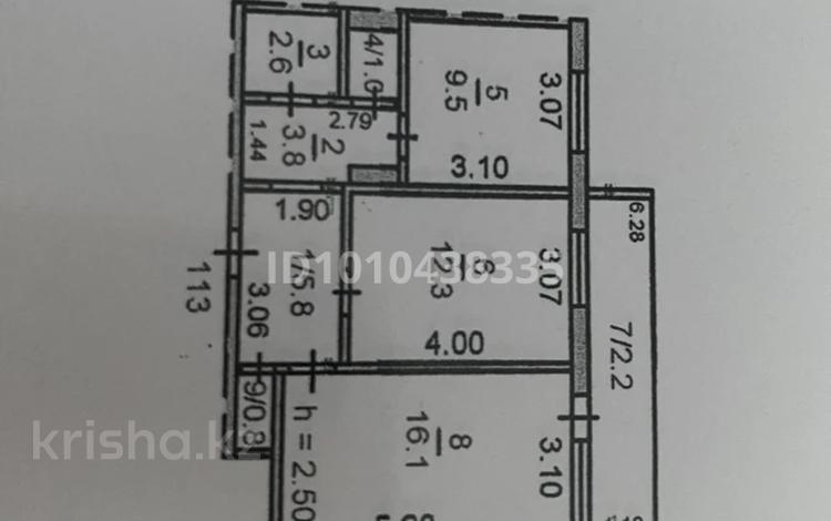 2-бөлмелі пәтер · 51.9 м² · 4/10 қабат, 8-й микрорайон, 8 микрорайон — Воинов-Интернационалистов-Карбышева, бағасы: 25 млн 〒 в Костанае — фото 2