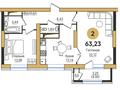 2-бөлмелі пәтер · 63.23 м², К.Кайсенова 55/1, бағасы: ~ 39.2 млн ₸ в Усть-Каменогорске — фото 3