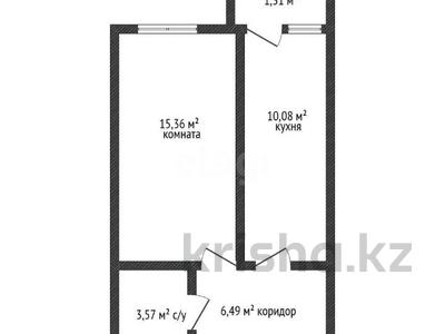 1-комнатная квартира · 37 м² · 3/6 этаж, Микрорайон Береке 43 за 19.5 млн ₸ в Костанае