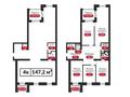 3-комнатная квартира · 148 м² · 3/7 этаж, мкр Михайловка , Аманжолова 96/3 за 59.2 млн ₸ в Караганде, Казыбек би р-н — фото 28