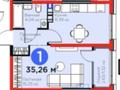 1-комнатная квартира · 35.26 м² · 4/6 этаж, мкр Гажайып, ​Гажайып микрорайон 11/19 за 28 млн ₸ в Алматы, Алатауский р-н