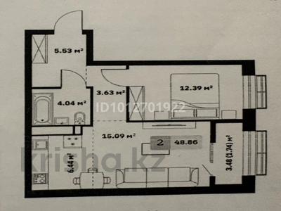 2-бөлмелі пәтер · 49 м² · 4/7 қабат, мкр Кайрат, Туркестан — Рыскулова Кульджинский тракт, бағасы: 32 млн ₸ в Алматы, Турксибский р-н