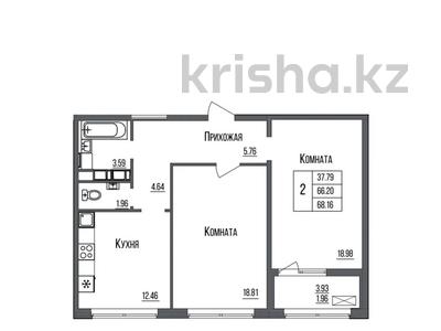 2-комнатная квартира, 68 м², 3/9 этаж, Нажимеденова — Нурмагамбетова за 28 млн 〒 в Астане
