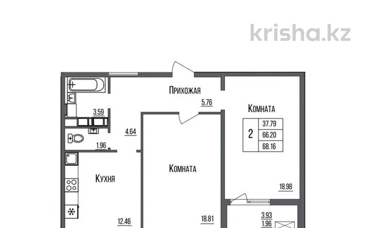 2-комнатная квартира, 68 м², 3/9 этаж, Нажимеденова — Нурмагамбетова за 28 млн 〒 в Астане — фото 5