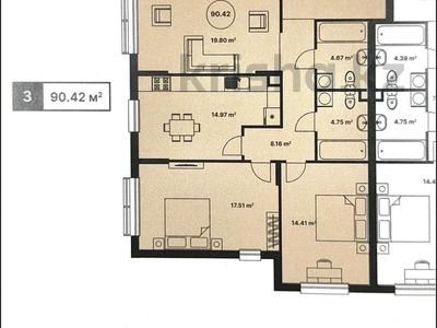 3-комнатная квартира · 90 м² · 1/3 этаж, Сейдимбек 102/3 за 63 млн 〒 в Алматы, Наурызбайский р-н