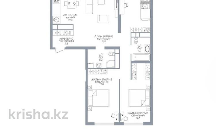 4-комнатная квартира · 122.4 м², Каныша Сатпаева 90/55Б — ГОРЯЧАЯ ЦЕНА! за ~ 87.8 млн ₸ в Алматы, Бостандыкский р-н — фото 2