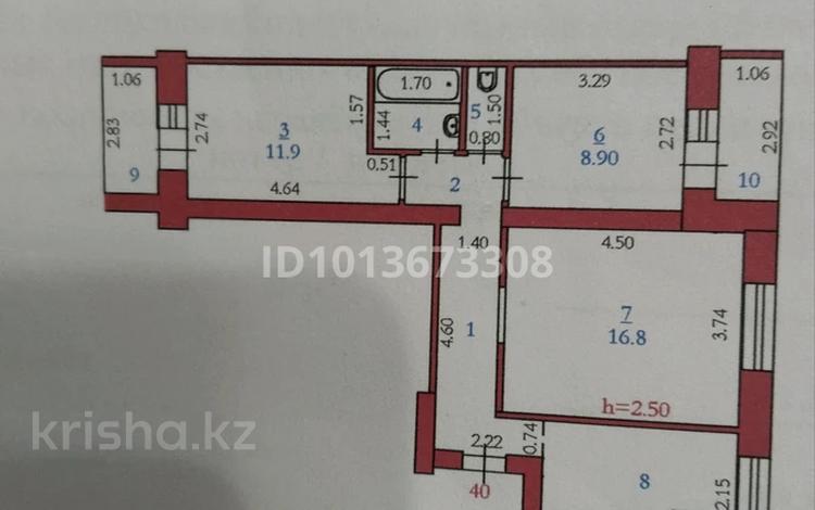 3-комнатная квартира · 62 м² · 3/9 этаж, Старый город, Кереева 1 за 20 млн ₸ в Актобе — фото 2