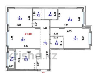 4-комнатная квартира · 114 м² · 7/9 этаж, мкр Уркер, Е 900 8 — Хан шатыра за 105 млн ₸ в Астане, Нура р-н