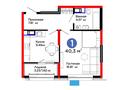 1-бөлмелі пәтер · 40.3 м², мкр Акжайык, Толеметова, бағасы: ~ 26.5 млн ₸ в Шымкенте, Абайский р-н — фото 3