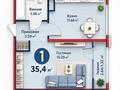 1-бөлмелі пәтер · 35.4 м² · 2/6 қабат, Бауыржана Момышулы 30, бағасы: 29.5 млн ₸ в Алматы, Алатауский р-н