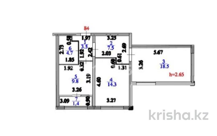2-комнатная квартира · 60 м² · 1/9 этаж, E-446 36 за 26.5 млн ₸ в Астане, Есильский р-н — фото 2