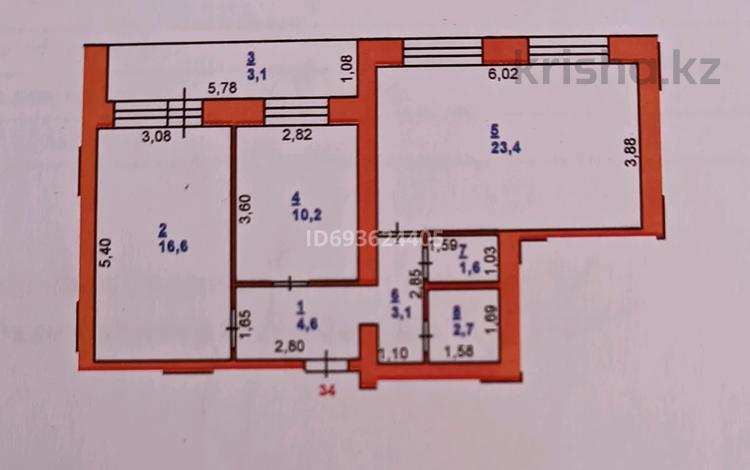 2-комнатная квартира, 65.3 м², 4/5 этаж, Хиуаз Доспановой 30 за 15.5 млн 〒 в Аксу — фото 2