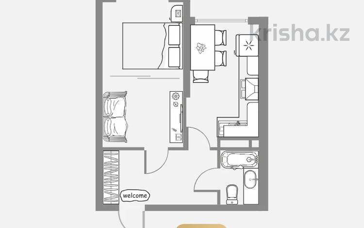 1-бөлмелі пәтер · 41.2 м² · 9/9 қабат, Шұғыла ш/а., Строительная, бағасы: 20.7 млн ₸ в Алматы, Наурызбайский р-н — фото 21