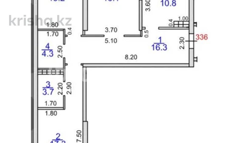 3-комнатная квартира · 87.3 м² · 3/9 этаж, Навои 58/4 за 83.9 млн ₸ в Алматы, Ауэзовский р-н — фото 2