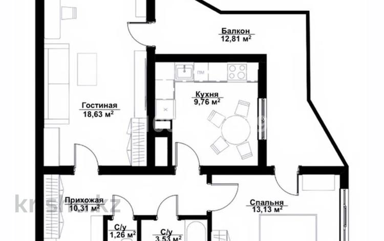 2-комнатная квартира · 64 м² · 2/16 этаж, Каныша Сатпаева 53/3 за 29 млн 〒 в Усть-Каменогорске — фото 2