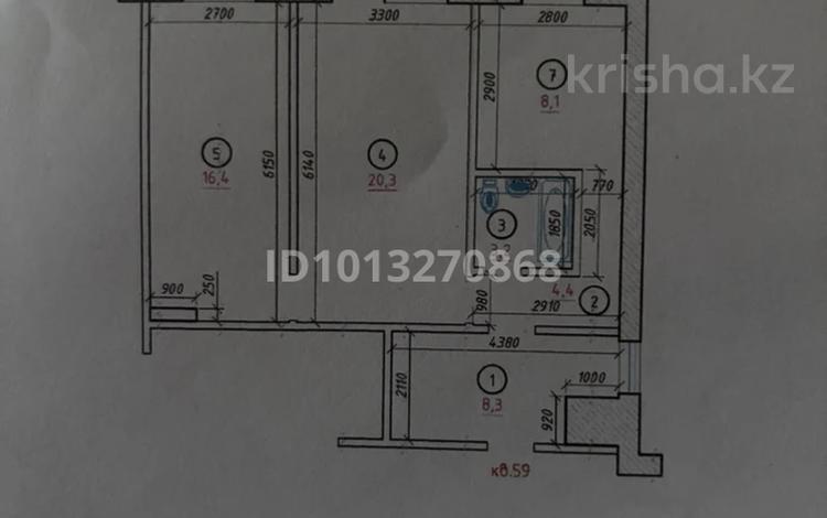 2-комнатная квартира · 63.7 м² · 9/12 этаж, мкр Жилгородок 36 — Тургенева 36 за 16.5 млн ₸ в Актобе — фото 2