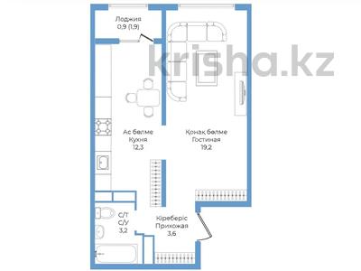 1-бөлмелі пәтер · 39.2 м² · 5/9 қабат, Райымбека 590/9, бағасы: ~ 20.4 млн ₸ в Алматы, Наурызбайский р-н