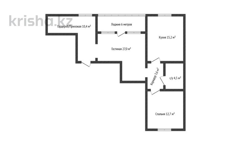 2-бөлмелі пәтер · 77 м² · 5/9 қабат, Зелёная 25/1блокБ, бағасы: 36 млн ₸ в Костанае — фото 2