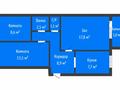 3-комнатная квартира · 61.1 м² · 5/5 этаж, ул. Амангельды - ул. Алтынсарина район 72 за 25.5 млн ₸ в Костанае — фото 2