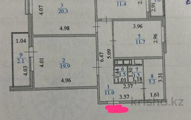 3-комнатная квартира, 87 м², 2/5 этаж, мкр Комсомольский, Е-117 41 за 34 млн 〒 в Астане, Есильский р-н — фото 2