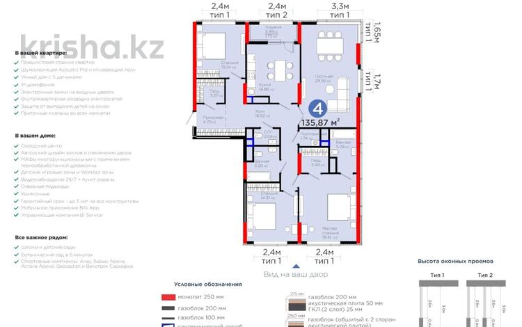 4-комнатная квартира · 136 м² · 11/21 этаж, Бухар жырау 20 — КЛЮЧИ НА РУКАХ ГОРЯЧКА за 123 млн ₸ в Астане, Есильский р-н — фото 25