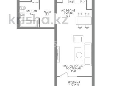 1-бөлмелі пәтер · 30 м² · 6/15 қабат, Райымбека 210/27, бағасы: 27.5 млн ₸ в Алматы, Алмалинский р-н