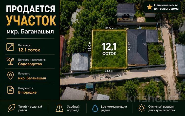 Участок · 12.1 сотка, мкр Баганашыл, Фруктовая 30 за 205 млн ₸ в Алматы, Бостандыкский р-н — фото 2