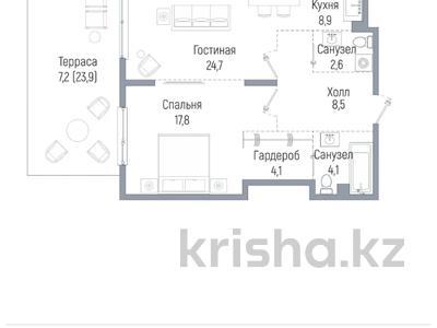 2-бөлмелі пәтер · 79.9 м² · 1/3 қабат, Мкр. Мирас — Аскарова, бағасы: ~ 140.9 млн ₸ в Алматы, Бостандыкский р-н