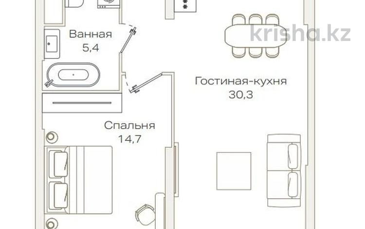 2-комнатная квартира · 59 м² · 9/9 этаж, Проспект Аль-Фараби и улица Маркова за ~ 82 млн 〒 в Алматы, Бостандыкский р-н — фото 2