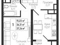1-бөлмелі пәтер · 37.77 м² · 3/9 қабат, Толеметова 106/3, бағасы: ~ 16.2 млн ₸ в Шымкенте, Абайский р-н — фото 3