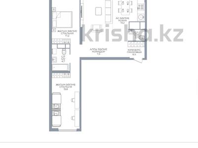 3-комнатная квартира · 100 м² · 11/16 этаж, Каныша Сатпаева 90/55Б за 77 млн ₸ в Алматы, Бостандыкский р-н