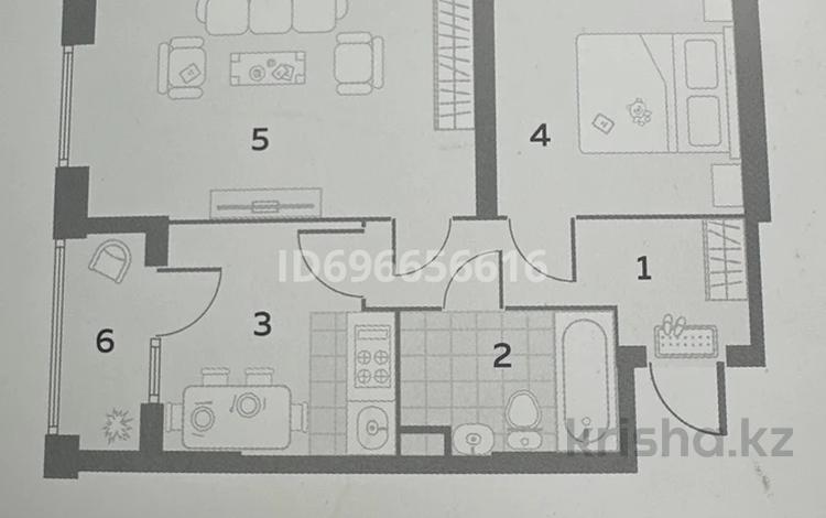 2-бөлмелі пәтер, 55 м², 6/12 қабат, Кошкарбаева, бағасы: 25 млн 〒 в  — фото 2