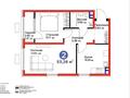 2-бөлмелі пәтер · 53.28 м² · 2/6 қабат, мкр Гажайып 30 — Новая мечеть, бағасы: 39.5 млн ₸ в Алматы, Алатауский р-н