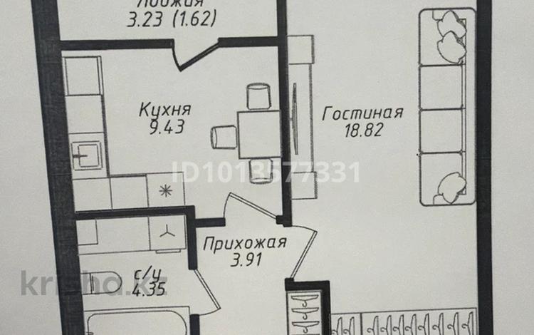 1-бөлмелі пәтер · 38.13 м² · 6/9 қабат, Жубан Молдагалиев 6г, бағасы: 30 млн ₸ в Астане, Нура р-н — фото 2