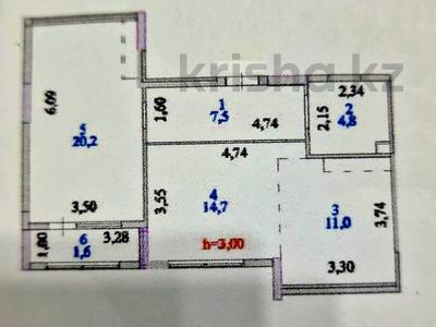 2-комнатная квартира · 60 м² · 8/10 этаж, Ахмет Байтурсынулы 16/3 — Пр.Улы Дала(Аллея Тысячелетия) за 31 млн ₸ в Астане, Сарайшык р-н