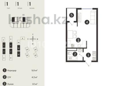 1-бөлмелі пәтер · 36 м² · 2/7 қабат, Естай 39/3, бағасы: 18.4 млн ₸ в 