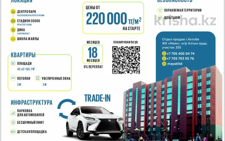1-бөлмелі пәтер · 45.42 м², мкр. Алтын орда, Мкр. Батыс-2,Алтын орда участок №355 — Газизы жубановой и богословской трассы, бағасы: 12.6 млн ₸ в Актобе — фото 8