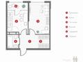 2-бөлмелі пәтер · 39.6 м² · 1/6 қабат, мкр Шугыла, Мкр. Шугыла 20/1, бағасы: ~ 22.1 млн ₸ в Алматы, Наурызбайский р-н