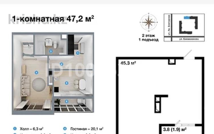 1-бөлмелі пәтер · 50 м², Бектурова 107 — ЖК Park Avenue, бағасы: ~ 27 млн ₸ в Павлодаре — фото 2