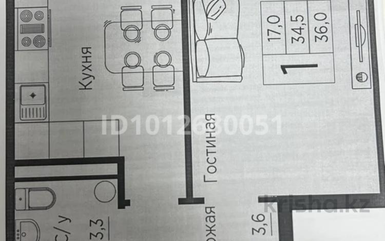 1-бөлмелі пәтер · 36 м² · 3 қабат, ЖМ Лесная поляна 50, бағасы: 13.5 млн ₸ в Косшы — фото 2