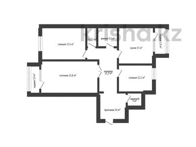 3-бөлмелі пәтер · 105.2 м² · 8/9 қабат, Серкебаева 33, бағасы: ~ 42.1 млн ₸ в Кокшетау