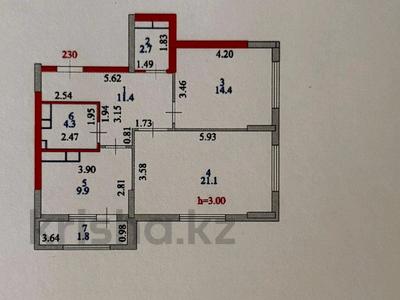 2-комнатная квартира · 64.7 м² · 10/16 этаж, Шарля де Голля 23/1 за 37.5 млн 〒 в Астане, Алматы р-н