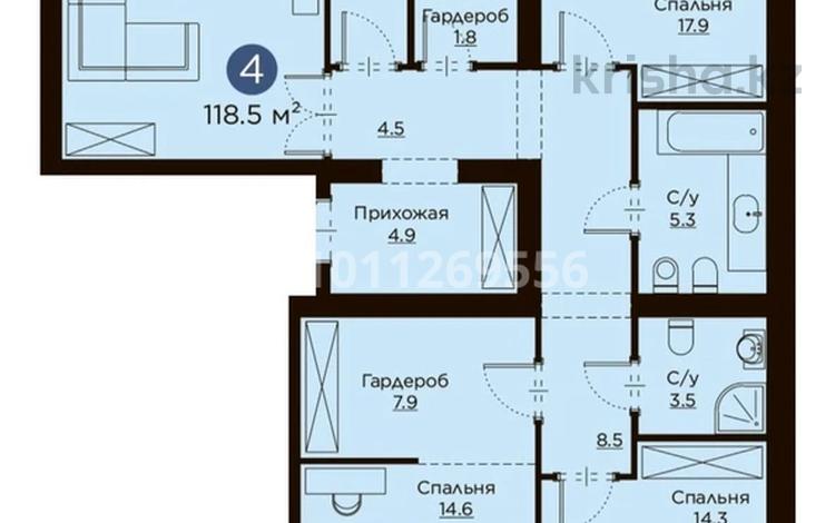 4-комнатная квартира · 115 м² · 8/9 этаж, Айнакол 64 за 53 млн ₸ в Астане, Алматы р-н — фото 31
