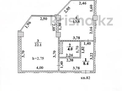 2-комнатная квартира · 48.3 м² · 1/5 этаж, Абылай хана 2/5 за 19.8 млн 〒 в Каскелене
