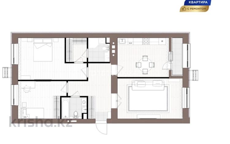 3-комнатная квартира · 88.3 м² · 5/9 этаж, Шафика Чокина 4 — багланова за 75 млн 〒 в Астане, Нура р-н — фото 2