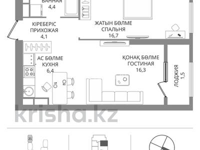 2-комнатная квартира, 50 м², 13/16 этаж, Тлендиева 133 — Сатпаева за 38.9 млн 〒 в Алматы, Бостандыкский р-н